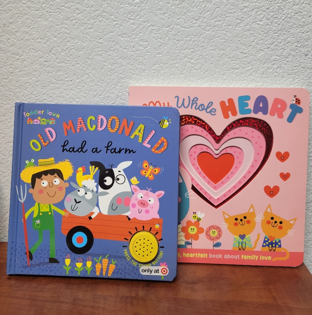 Old MacDonald Had a Farm Board & My Whole Heart Books Nwt - Picture 1 of 6